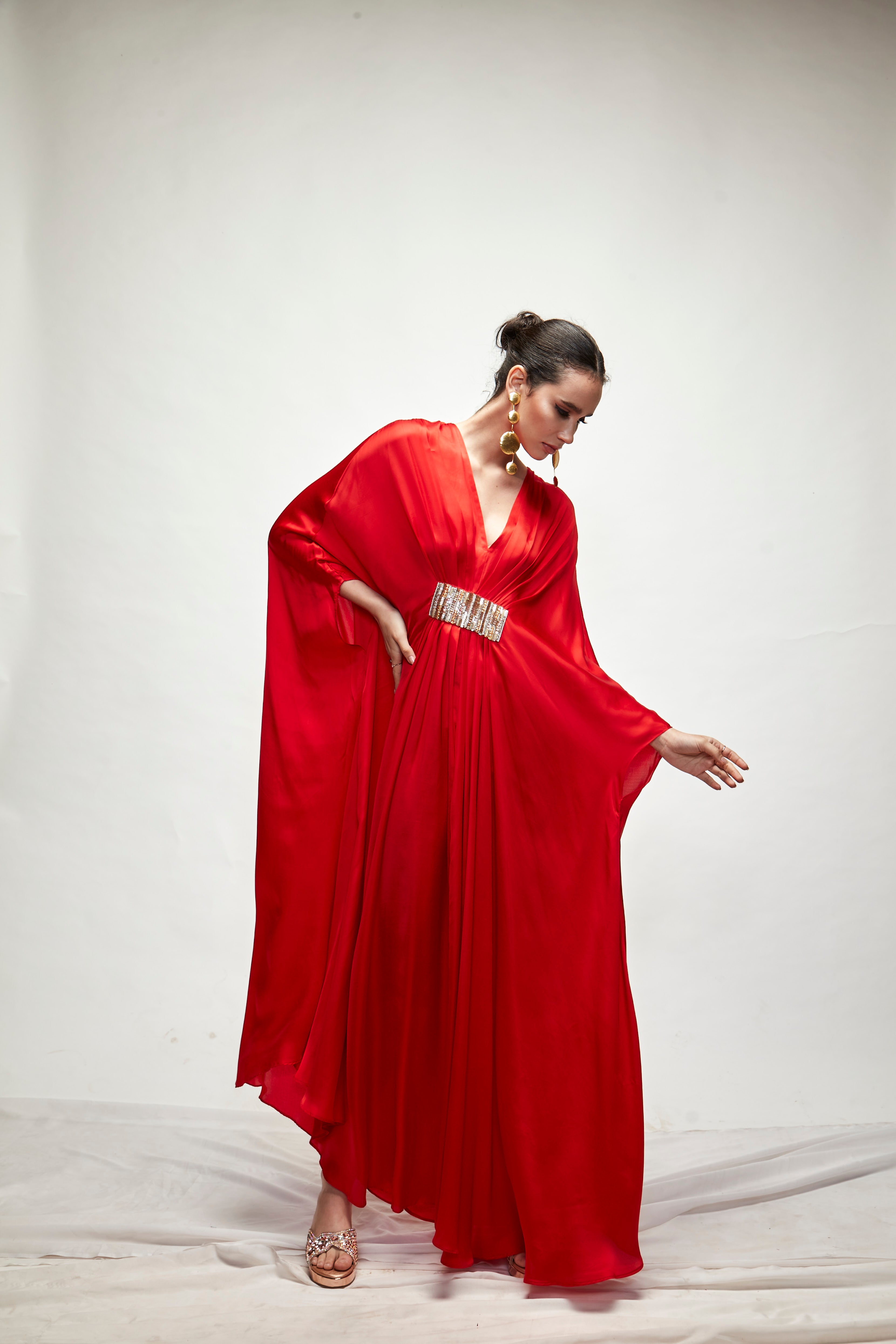 red kaftan dress Red kaftan dress for petite women